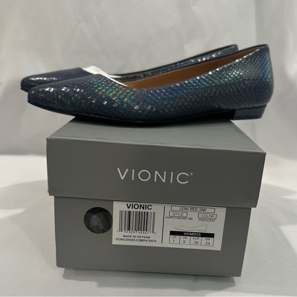 NIB Vionic Lena flat size 7 navy iridescent - Picture 6 of 6